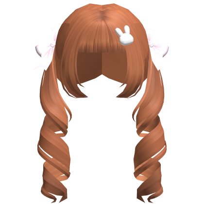 ♡ [FREE] cute ginger curly bunny pigtails w/ bows