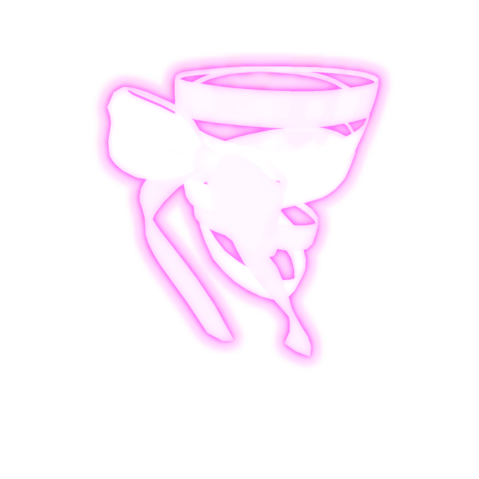 pink neon silk bow twisted (korblox) [EMISSIVE]