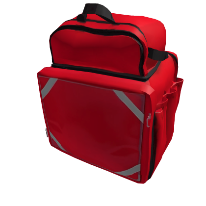 Red Food Delivery Backpack - Pizza Roblox item