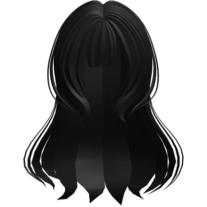 long 2000s moe fluffy anime hair black Roblox item