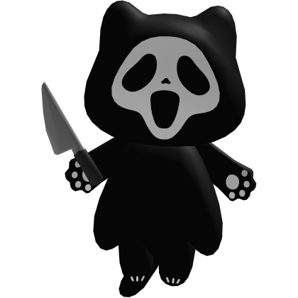 Halloween Black Ghost Face Kitty Waist Plush