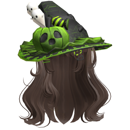 Brown Cute Tilted Pumpkin Halloween Hair