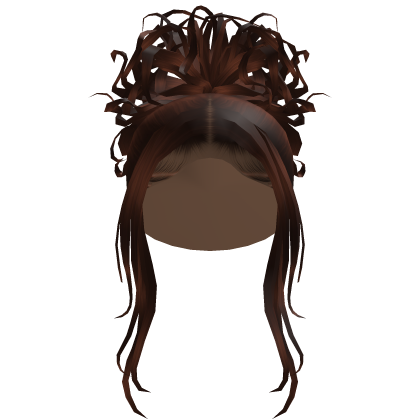 Curly Messy Bun Scalp Hair In Brown Roblox item