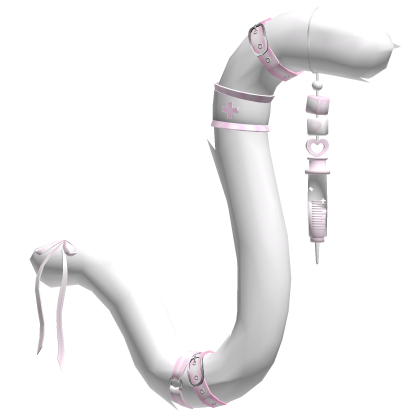 White Pink Cute Medic Nurse Cat Tail Roblox item