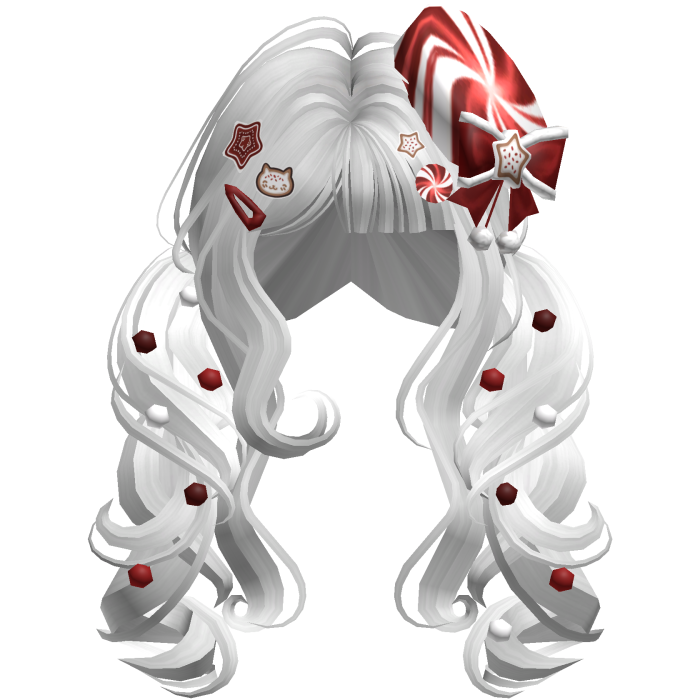 ♡ Christmas Peppermint Pigtails (White)