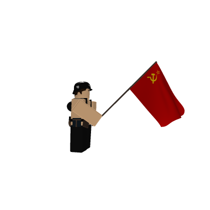 Soldado con la Bandera de la Urss