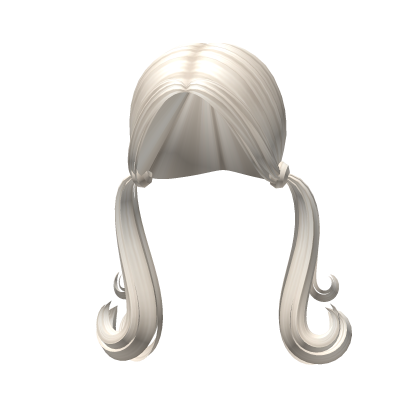 -',ৎ Curly Low Layered Preppy Pigtails Ash Blonde