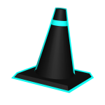 Cyan Neon Void Traffic Cone