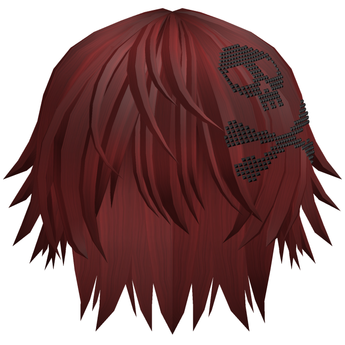 Emo Vkei Moe Boy Hair w Skull Red
