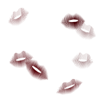 Red Kiss Marks On Face