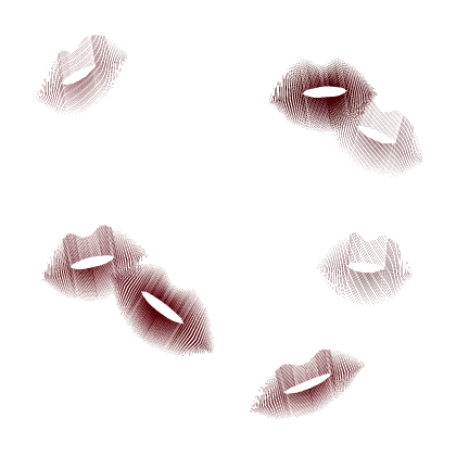 Red Kiss Marks On Face