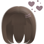 FREE - Short Bob hair with clips and hearts Brown