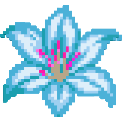 [Hair Pin] - Blue Pixel Flower Lily