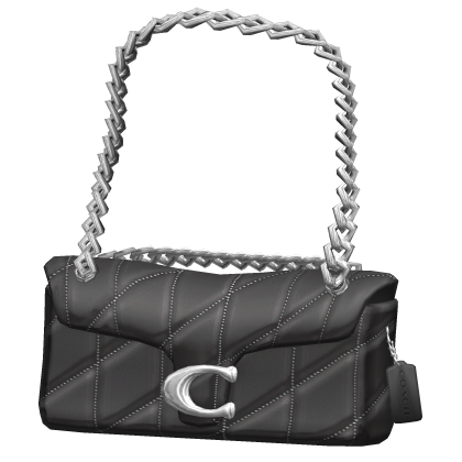 Coach Quilted Shoulder Bag Black And Silver thumbnail