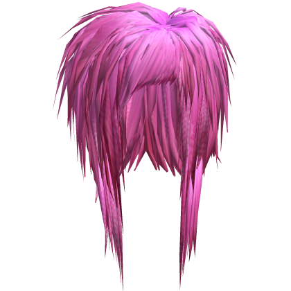 razor cut scene teased hair w braids hot pink Roblox item