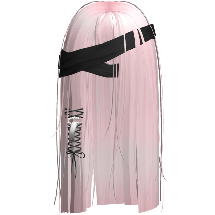 Creepy Pink Monster Hair w Black Bandages Roblox item