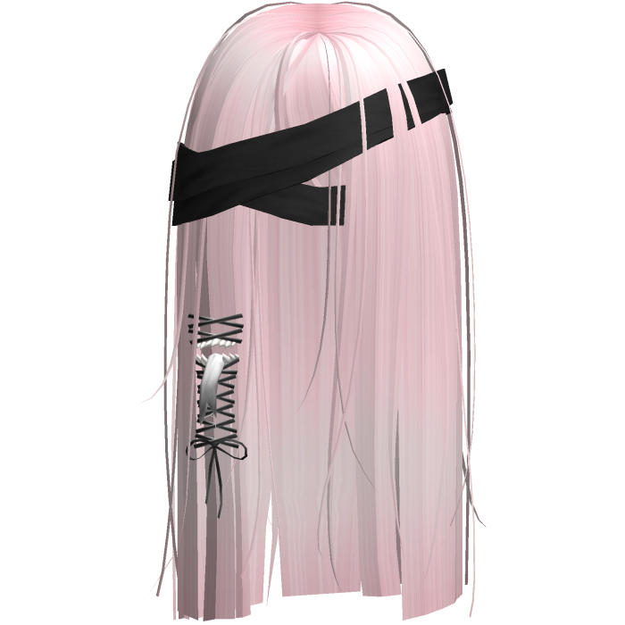 Creepy Pink Monster Hair w Black Bandages