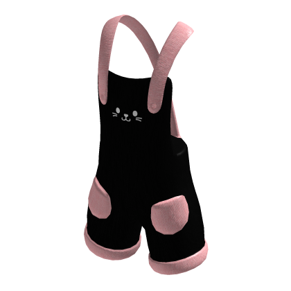 Black and Pink Cat Overalls