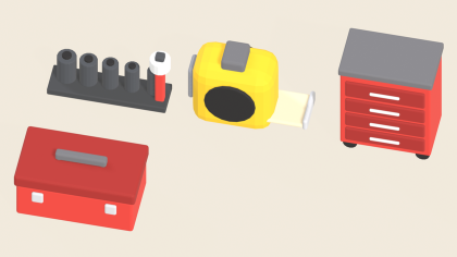 Stylized Tool Pack x35 Hammer Wrench Saw Bench preview 9