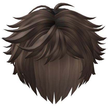 Messy Anime Boy Wolf Cut Hair (Brown) Roblox item