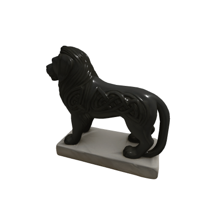 Polished Onyx Guardian Lion Dog Sculpture