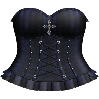 Gothic Emo Blue Pinstripe Clown Dress
