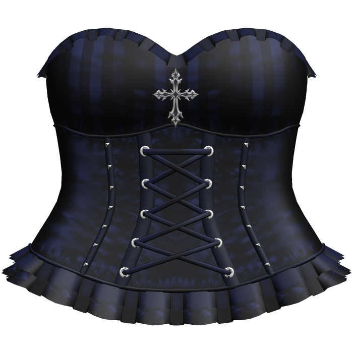 Gothic Emo Blue Pinstripe Clown Dress