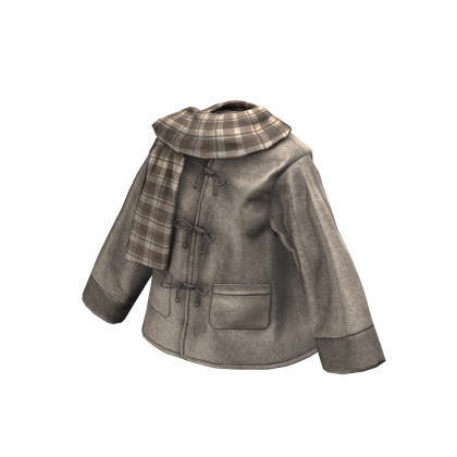 Beige Cute Winter Coat w/ Scarf