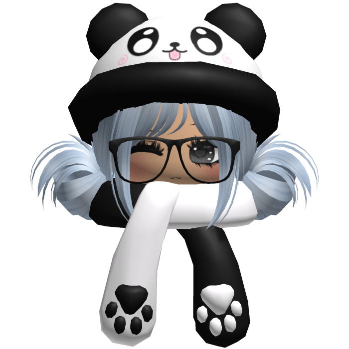 Cute Panda Hat + Scarf Hair Sky Blue