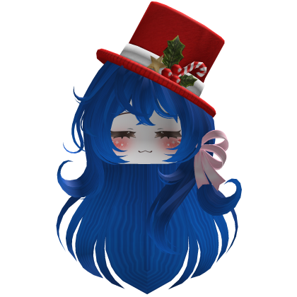 Beautiful Christmas hat hairstyle bow (Blue)