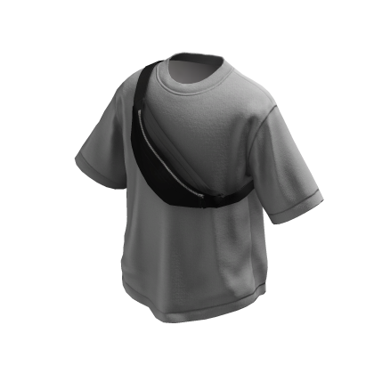 Grey T-Shirt w/ Black Crossbody Bag