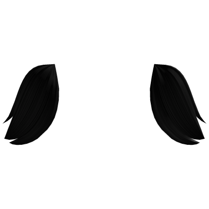 ♡ : medium black kitty hair ear tufts extension Roblox item