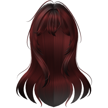 Dark Red Messy Anime Long Hair
