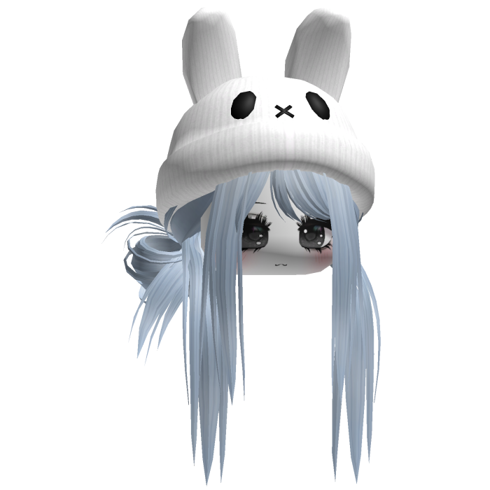 Moe Messy Girl Hair W/ Bunny Hat  Sky Blue