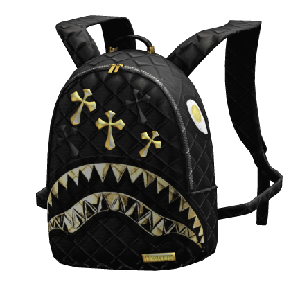 🌟(1.0) Black/Gold Sprayground Shark Backpack🌟 thumbnail