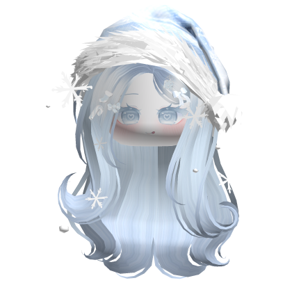 Lush Gentle Swirls w/Santa Hat (Light Blue)