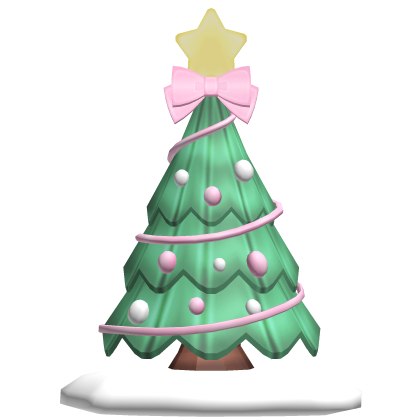 cute winter christmas tree in pink