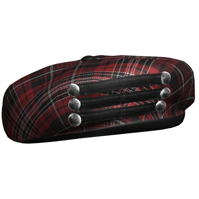 Red Plaid Emo Vkei Neo Cadet Beret Hat