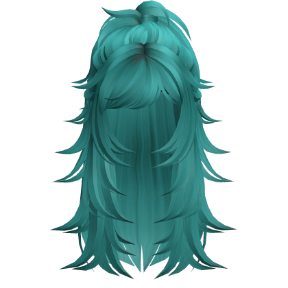 Y2K Messy Half Up Hair (Teal) Roblox item