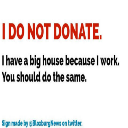 BLOXBURG NO DONATING SIGN Roblox decal
