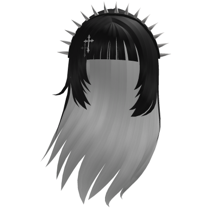 Black with Peekaboo White Gothic Hair Roblox item