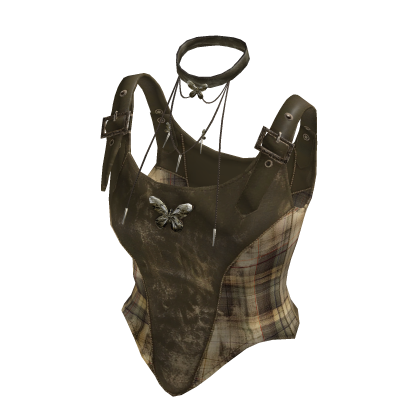 🪽Vintage plaid choker cami top -WS