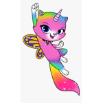 Super pink rainbow cats