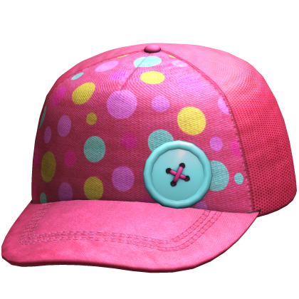 Hot Pink Multicolor Confetti Button Cap