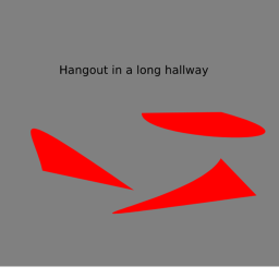 Hangout in a long hallway