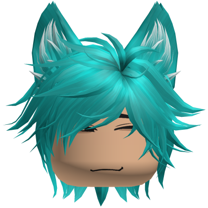 Neko Cat Boy Anime Gamer Spikey Hair (Aqua Teal)