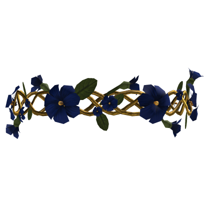 Blue & Gold Flower Crown Tiara