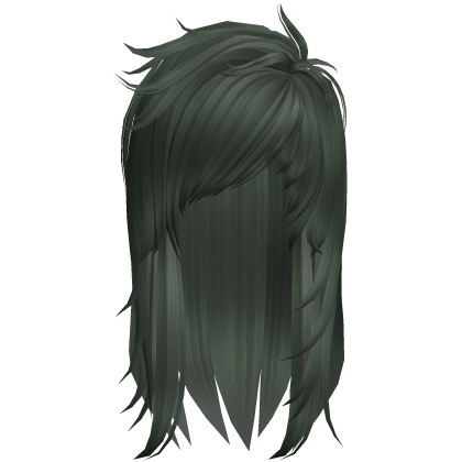 Scene Messy Long Hair (Dark Green) Roblox item