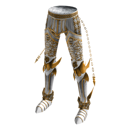 Medieval Knight Spiky Armor Pants White Gold