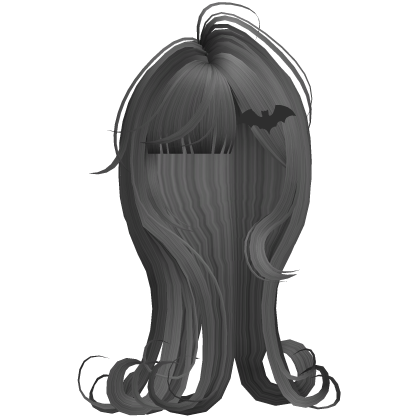 Witchy Grey Long Halloween Bat Hair Curled Roblox item